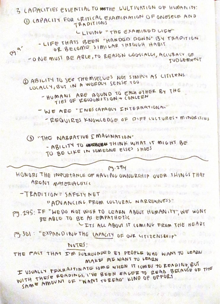 Notes from red notebook about the cultivation of humanity